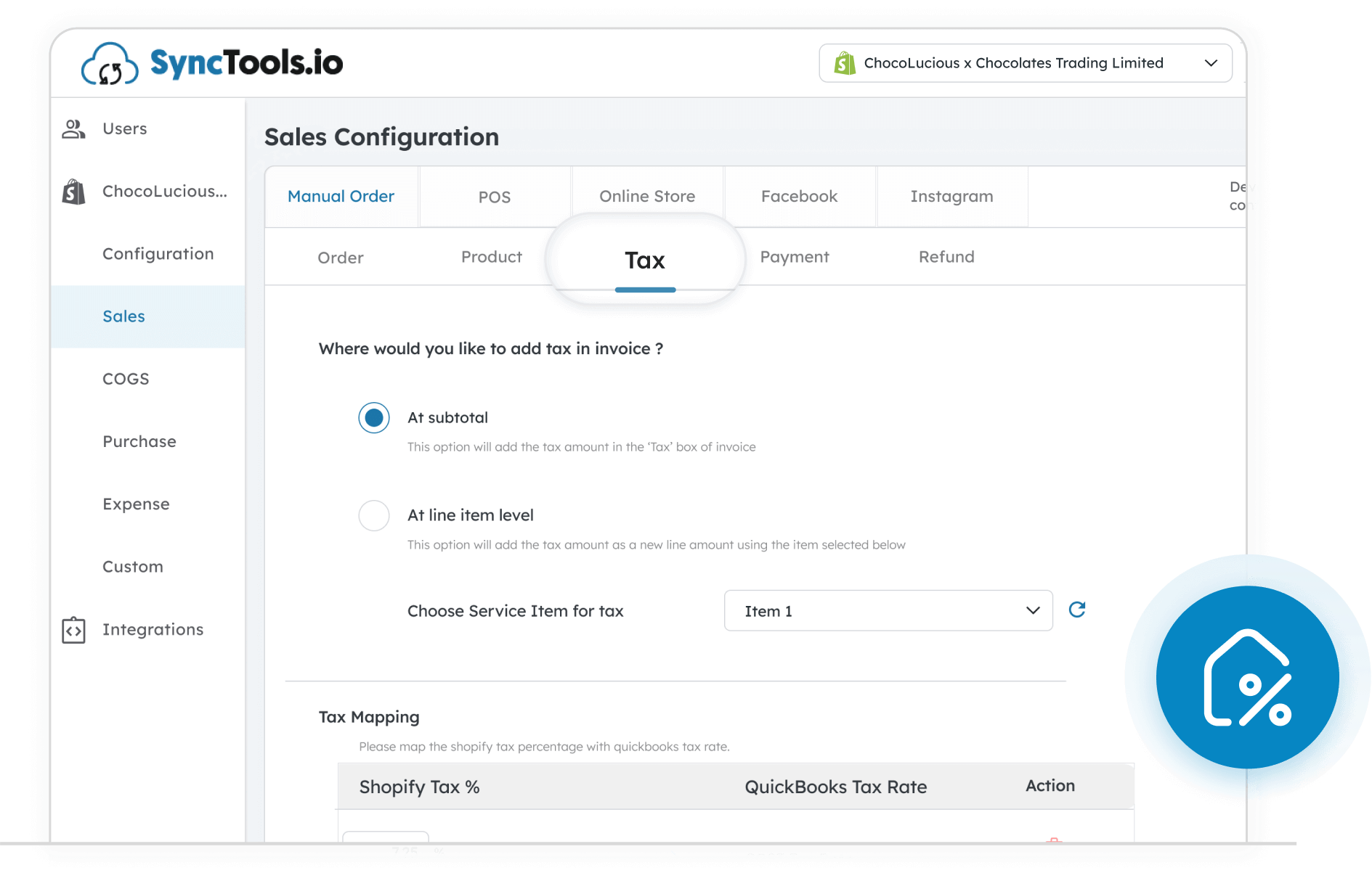 Advance - Tax Setting Rules- Shopify Xero integration