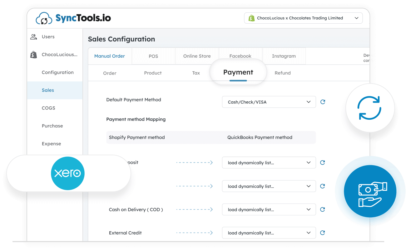 Synchronize the payment entry to Xero - Shopify Xero integration